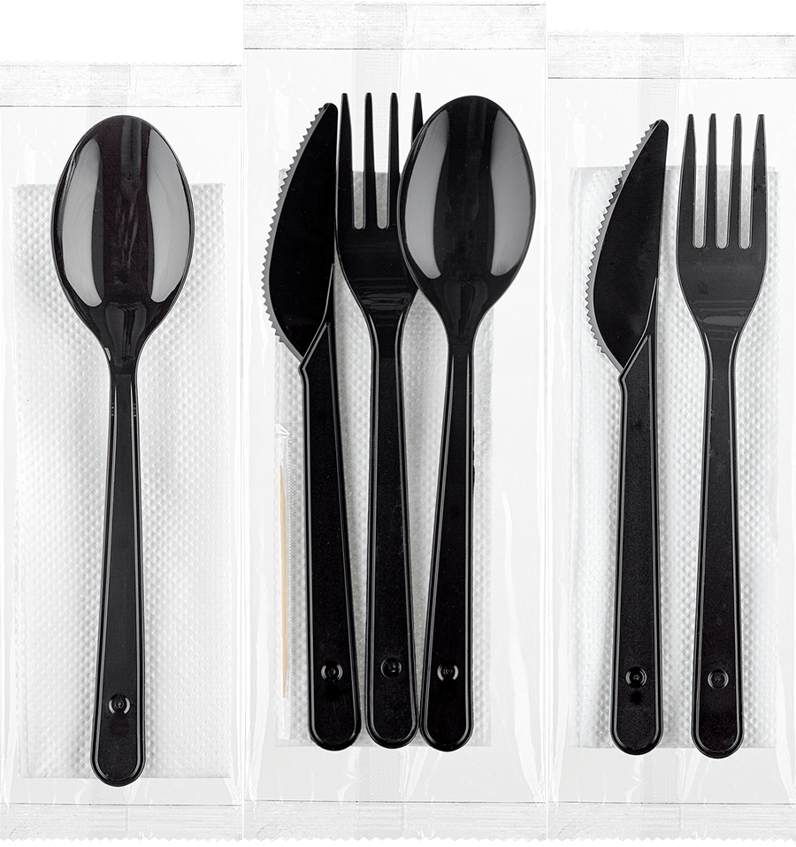 Набор одноразовых столовых приборов в индивидуальной упаковке