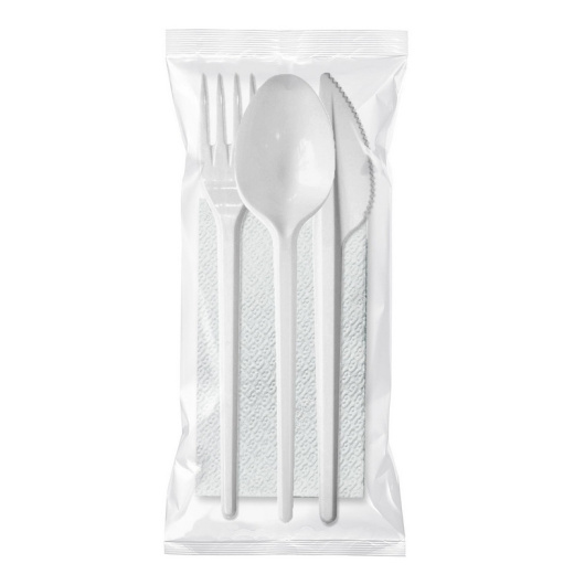 Набор одноразовых столовых приборов в индивидуальной упаковке
